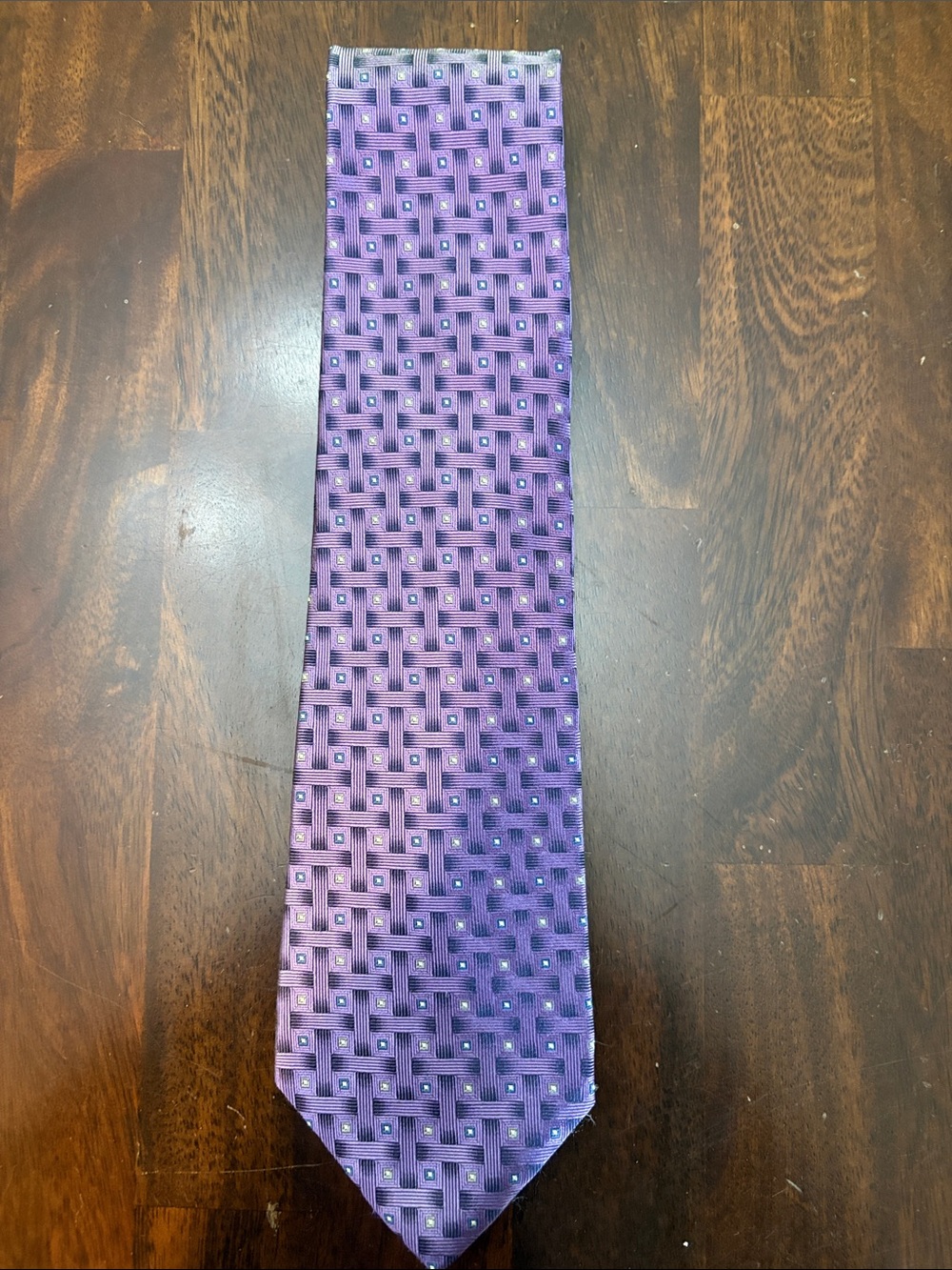 Club Room—Purple Geometric Men's Tie